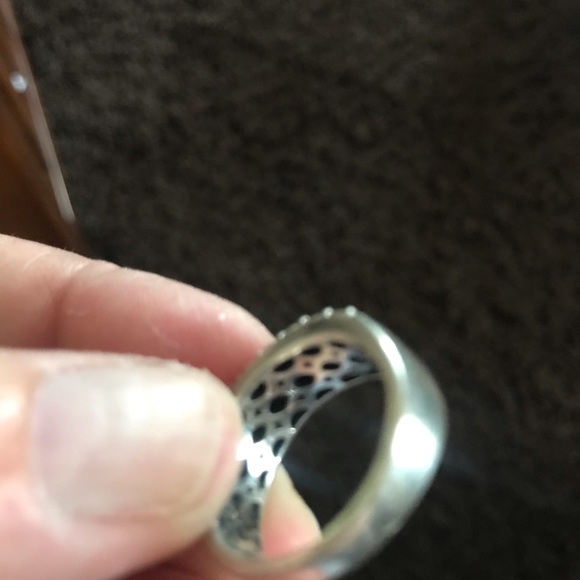 Sterling silver wide pave ring💙 - Picture 2 of 7